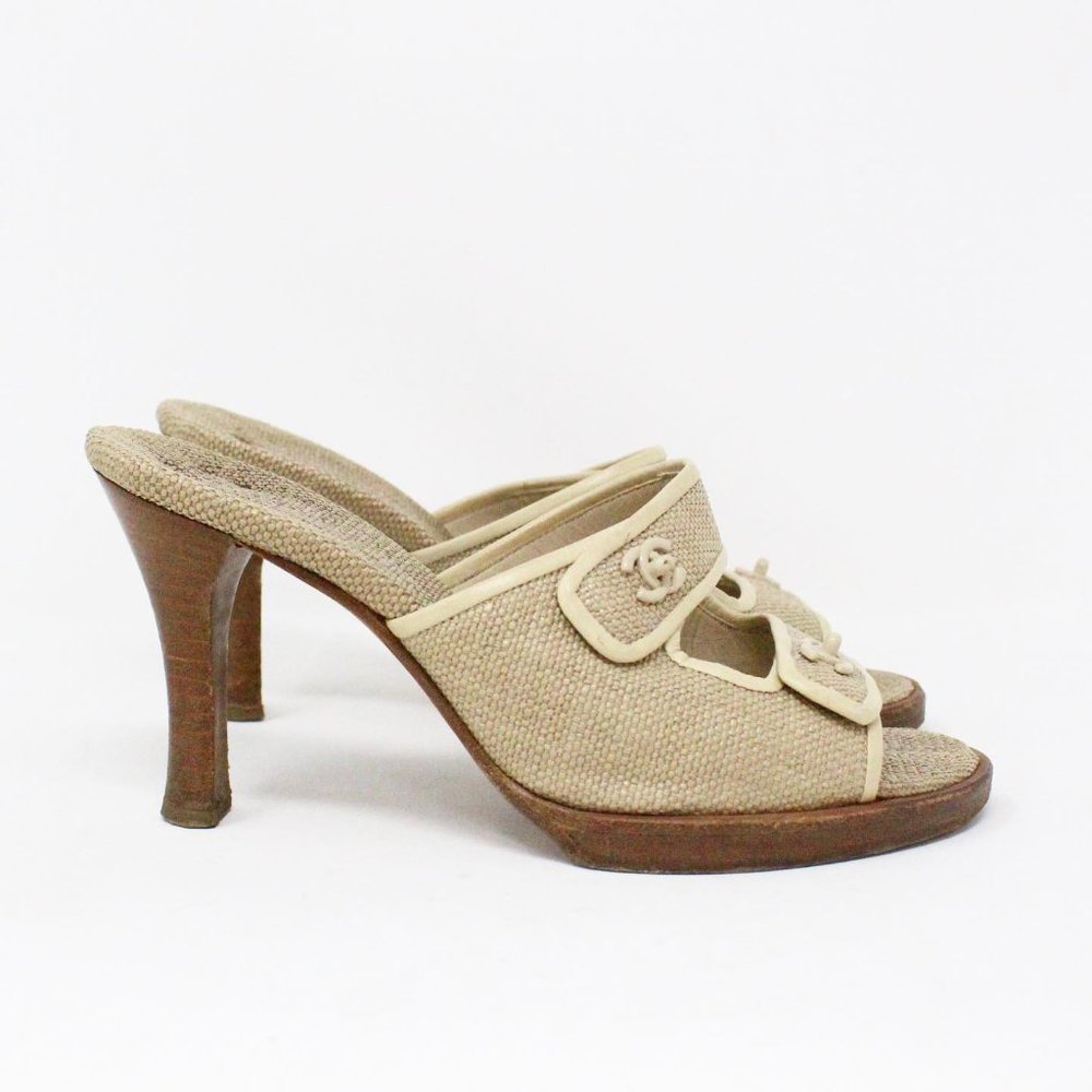 CHANEL #36220 Nude Mule Sandals (US 5 EU 35) - Picture 2 of 10